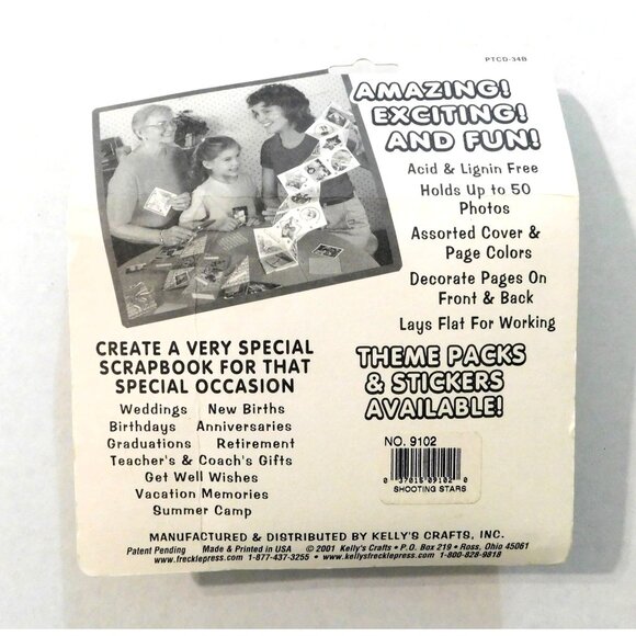 Freckle Press Fold-Out Scrapbook Blue Yellow Stars Cover Ribbon Expands to 3 Ft - Picture 3 of 3